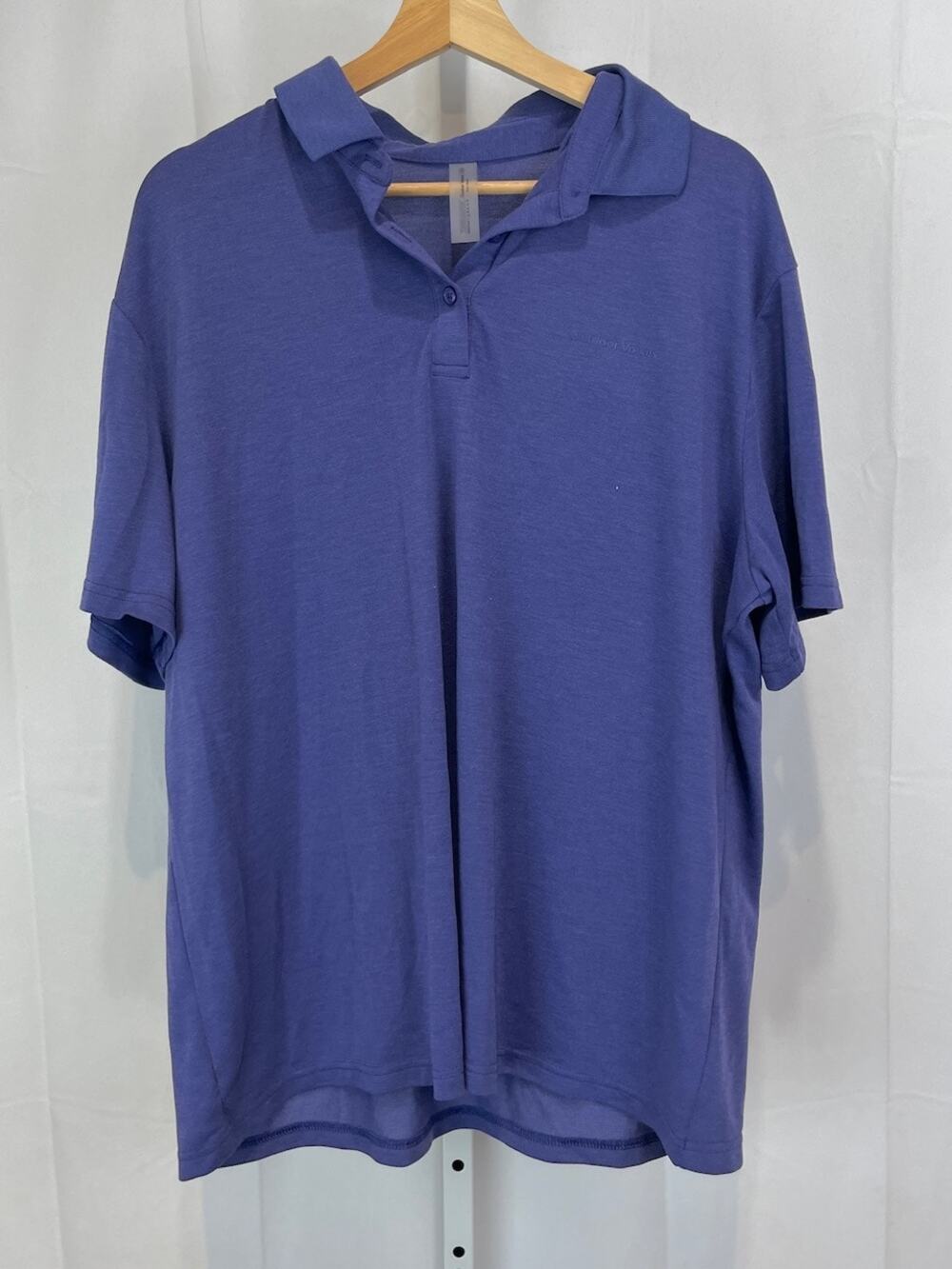 OUTDOOR VOICES Womens Birdie Polo Shirt Short Sleeve Pique Knit Purple Size XXL